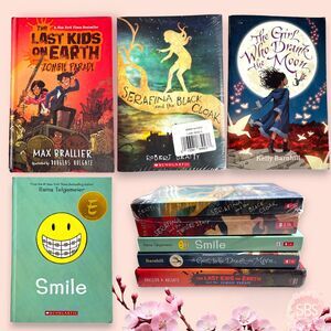 Children’s Book Lot of 5 - Smile, Serafina, The Last Kids on Earth & More